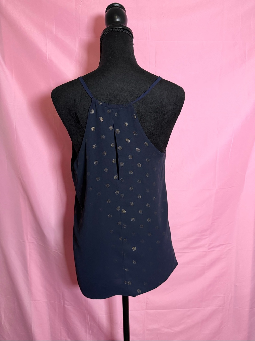 Navy Polka Dot Cami Tank Top - Picture 3 of 4